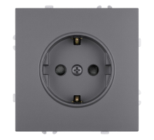 Розетка 1-местная с з/ш, с/з (механизм), СЗК, Stekker, 250В, 16А Эмили, RST16-5110-10ZK, платиново-серый, soft touch 50243