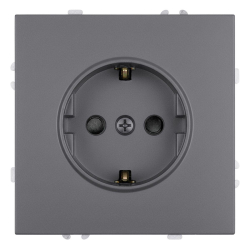 Розетка 1-местная с з/ш, с/з (механизм), СЗК, Stekker, 250В, 16А Эмили, RST16-5110-10ZK, платиново-серый, soft touch 50243