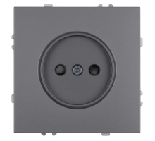 Розетка 1-местная с з/ш, б/з (механизм), СЗК, Stekker, 250В, 16А Эмили, RST16-5109-10ZK, платиново-серый, soft touch 50242