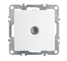 Розетка телевизионная 1-местная (механизм), Stekker, PST00-9108-01, 75 Ом, 5-862МГц Эрна, белый 39315