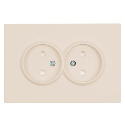 Розетка 2-местная с защитной шторкой, Stekker, б/з, 250В, 16А Эмили, RST16-5116-08, кашемир, soft touch 49903