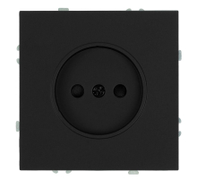 Розетка 1-местная с з/ш, б/з (механизм), СЗК, Stekker, 250В, 16А Эмили, RST16-5109-05ZK, черный уголь, soft touch 50250