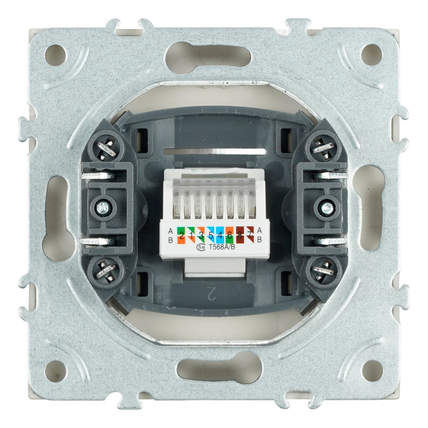 Розетка компьютерная 1-местная RJ-45 (механизм) Эмили, RST00-5117-08, кашемир, soft touch 49899