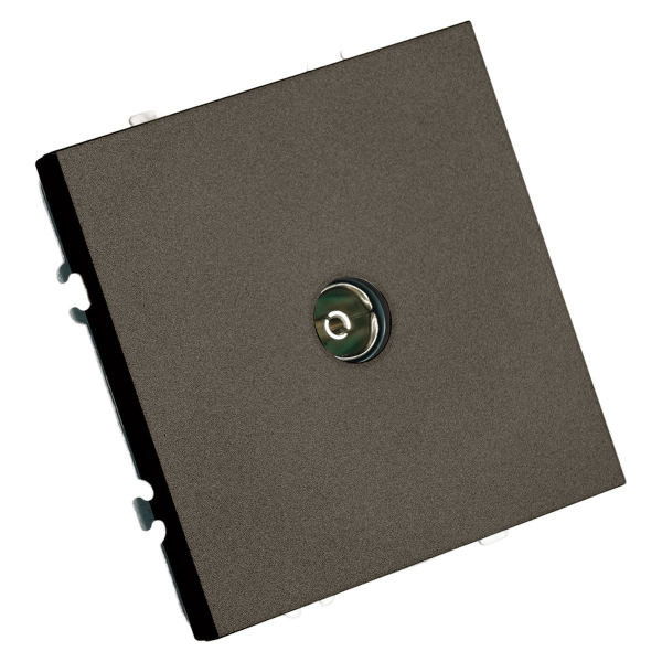 Розетка телевизионная 1-местная (механизм), Stekker, 75 Ом, 5-862МГц Эмили, RST00-5108-09, антрацит, soft touch 49927