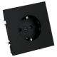 Розетка 1-местная с з/ш, с/з (механизм), СЗК, Stekker, 250В, 16А Эмили, RST16-5110-05ZK, черный уголь, soft touch 50251