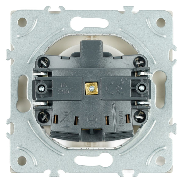 Розетка 1-местная с защитной шторкой с/з (механизм), Stekker, 250В, 16А Эмили, RST16-5110-08, кашемир, soft touch 49906