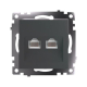 Розетка компьютерная 2-местная RJ-45 (механизм) Stekker GLS00-7109-06 Катрин, графит 50008