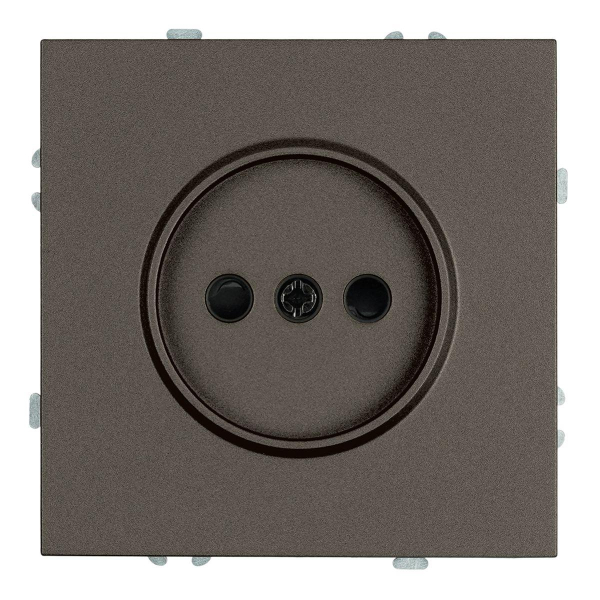 Розетка 1-местная с защитной шторкой (механизм), Stekker, б/з, 250В, 16А Эмили, RST16-5109-09, антрацит, soft touch 49928