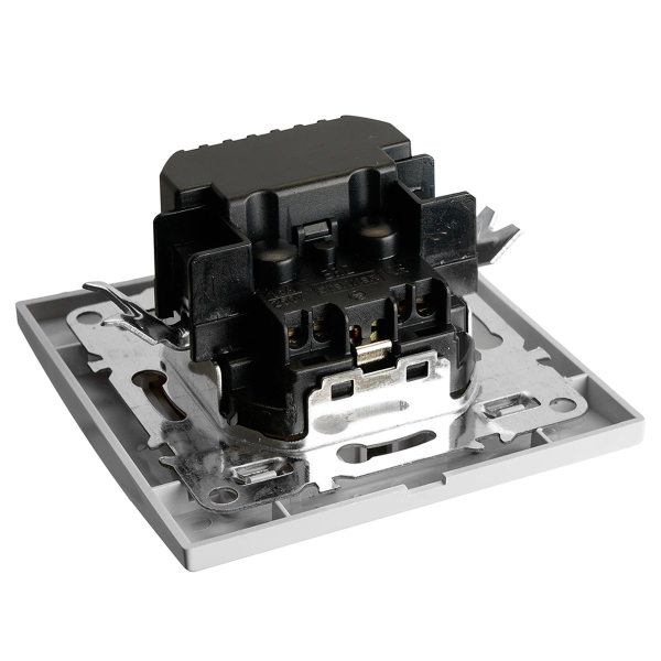 Розетка 1-местная Stekker, PST16-9016-01, 250В, 2.1А с USB+ type C Эрна, белый 50076