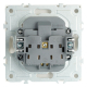 Розетка 1-местная с з/ш, с/з (механизм), СЗК, Stekker, 250В, 16А Эмили, RST16-5110-01ZK, белый фарор, soft touch 50235