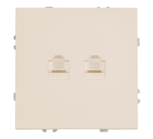 Розетка компьютерная 2-местная RJ-45 (механизм), Stekker Эмили, RST00-5111-08, кашемир, soft touch 49900