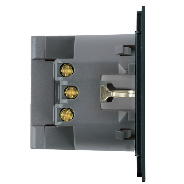 Розетка 1-местная з/ш с/з 16А + USB + Type C (механизм), Stekker, 250В, 20W Мия, RST16-3119-05, черный бархат 50452