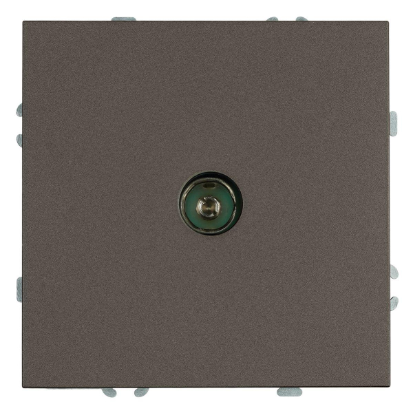 Розетка телевизионная 1-местная (механизм), Stekker, 75 Ом, 5-862МГц Эмили, RST00-5108-09, антрацит, soft touch 49927