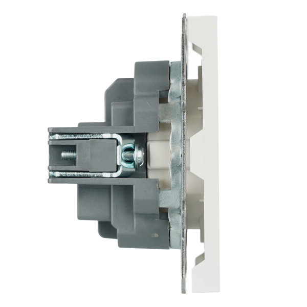 Розетка 1-местная с з/ш, с/з (механизм), СЗК, Stekker, 250В, 16А Эмили, RST16-5110-01ZK, белый фарор, soft touch 50235