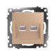 Розетка компьютерная 2-местная RJ-45 (механизм) Stekker GLS00-7109-08 Катрин, золото 50009