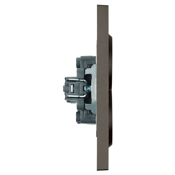 Розетка 2-местная с защитной шторкой, Stekker, б/з, 250В, 16А Эмили, RST10-5116-09, антрацит, soft touch 49929