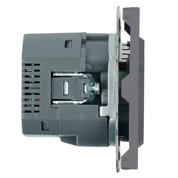 Розетка 1-местная з/ш с/з 16А + USB + Type C (механизм), Stekker, 250В, 20W Эмили, платиново-серый, soft-touch, RST16-5119-10 50219