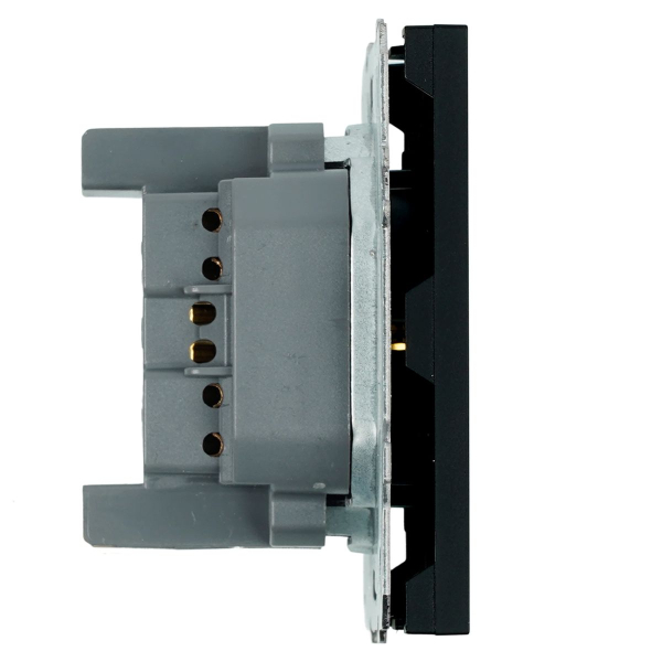 Розетка 1-местная с з/ш, с/з (механизм), СЗК, Stekker, 250В, 16А Эмили, RST16-5110-05ZK, черный уголь, soft touch 50251