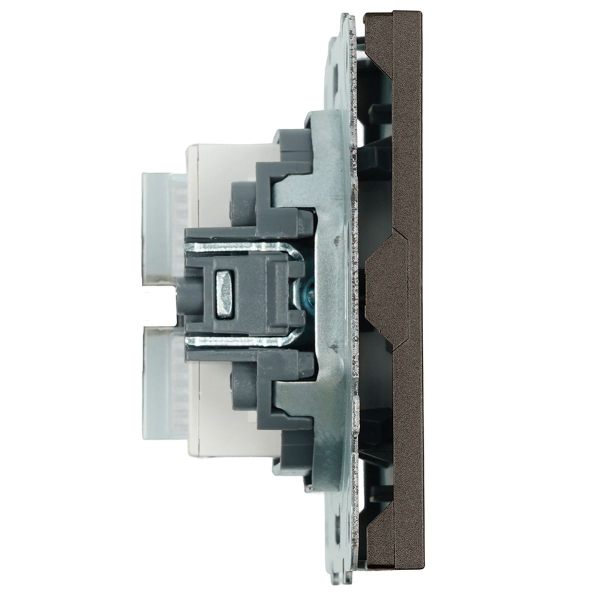 Розетка компьютерная 2-местная RJ-45 (механизм), Stekker Эмили, RST00-5111-09, антрацит, soft touch 49926