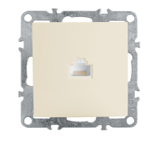 Розетка компьютерная 1-местная RJ-45 (механизм), Stekker, PST00-9107-02 Эрна, слоновая кость 39325