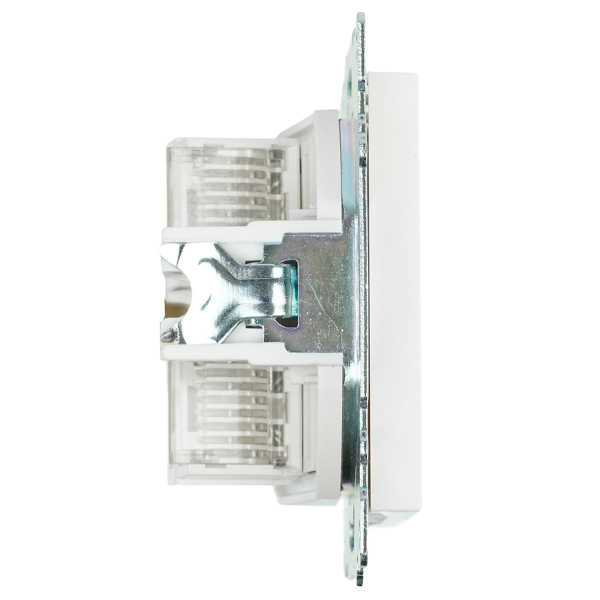 Розетка компьютерная 2-местная RJ-45 (механизм) Stekker GLS00-7109-01 Катрин, белый 50003