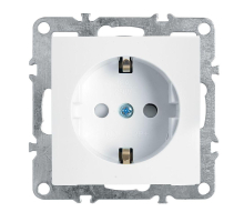 Розетка 1-местная c/з (механизм), Stekker, PST16-9110-01, 250В, 16А с защитной шторкой Эрна, белый 39317