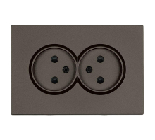 Розетка 2-местная с защитной шторкой, Stekker, б/з, 250В, 16А Эмили, RST10-5116-09, антрацит, soft touch 49929