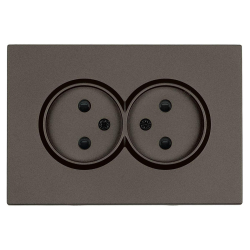 Розетка 2-местная с защитной шторкой, Stekker, б/з, 250В, 16А Эмили, RST10-5116-09, антрацит, soft touch 49929