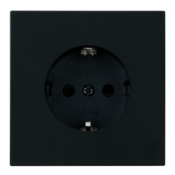 Розетка 1-местная с защитной шторкой с/з (механизм), Stekker, 250В, 16А Мия, RST16-3110-05, черный бархат 50454