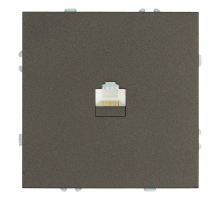 Розетка компьютерная 1-местная RJ-45 (механизм), Stekker Эмили, RST00-5117-09, антрацит, soft touch 49925