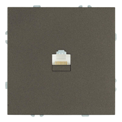 Розетка компьютерная 1-местная RJ-45 (механизм), Stekker Эмили, RST00-5117-09, антрацит, soft touch 49925