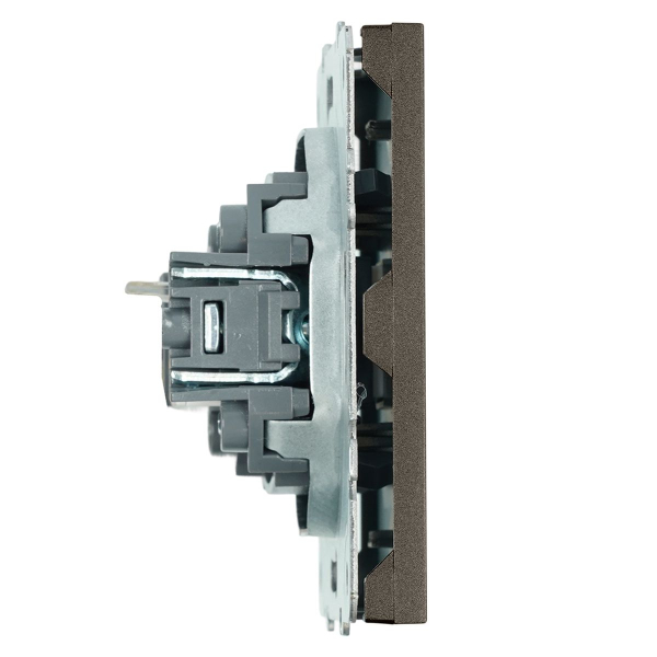 Розетка компьютерная 1-местная RJ-45 (механизм), Stekker Эмили, RST00-5117-09, антрацит, soft touch 49925