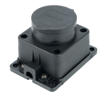 Розетка настенная 1-местная с/з Stekker, RST16-31-44, каучук, 250В, 16А, IP44, черный 39018