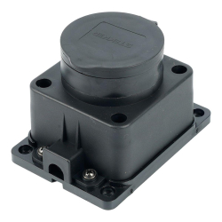 Розетка настенная 1-местная с/з Stekker, RST16-31-44, каучук, 250В, 16А, IP44, черный 39018