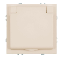 Розетка 1-местная с крышкой с защ. штор, Stekker, с/з, IP42, 250В, 16А Эмили, RST16-5112-08, кашемир, soft touch 49907