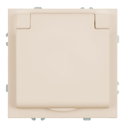 Розетка 1-местная с крышкой с защ. штор, Stekker, с/з, IP42, 250В, 16А Эмили, RST16-5112-08, кашемир, soft touch 49907