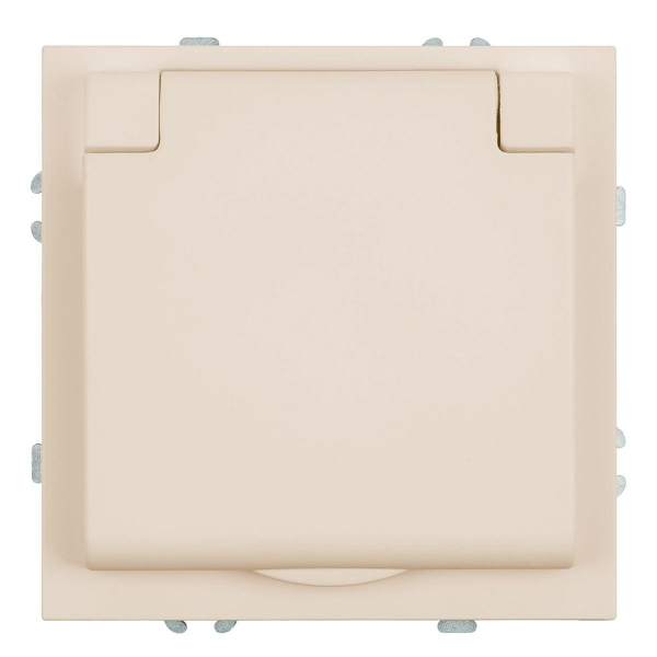 Розетка 1-местная с крышкой с защ. штор, Stekker, с/з, IP42, 250В, 16А Эмили, RST16-5112-08, кашемир, soft touch 49907