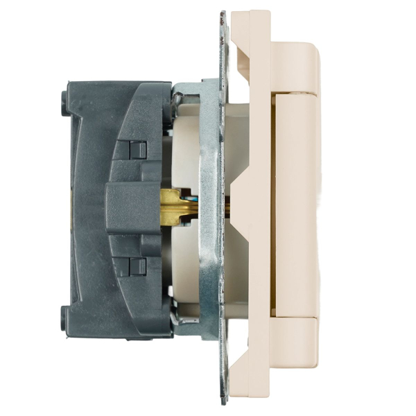 Розетка 1-местная с крышкой с защ. штор, Stekker, с/з, IP42, 250В, 16А Эмили, RST16-5112-08, кашемир, soft touch 49907