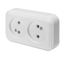Розетка двойная 2P Stekker Брест белый PST16-30-20 39693