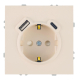 Розетка 1-местная з/ш с/з 16А + USB + Type C (механизм), Stekker, 250В, 20W Эмили, RST16-5119-08, кашемир, soft touch 50360