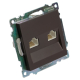 Розетка компьютерная 2-местная RJ-45 (механизм) Stekker GLS00-7109-04 Катрин, шоколад 50006