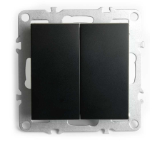 Выключатель двухклавишный Stekker Эрна черный PSW10-9104-03 49149