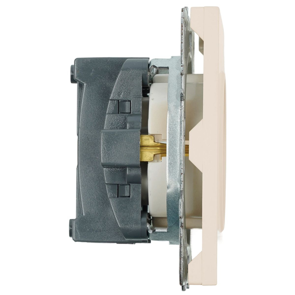 Розетка 1-местная с защитной шторкой с/з (механизм), Stekker, 250В, 16А Эмили, RST16-5110-08, кашемир, soft touch 49906