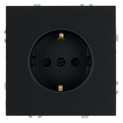 Розетка 1-местная с з/ш, с/з (механизм), СЗК, Stekker, 250В, 16А Эмили, RST16-5110-05ZK, черный уголь, soft touch 50251