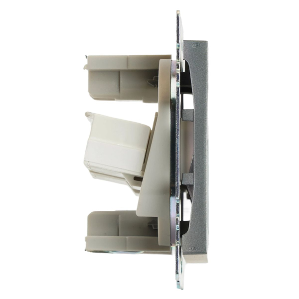 Розетка компьютерная 2-местная RJ-45 (механизм) Stekker GLS00-7109-06 Катрин, графит 50008