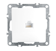 Розетка компьютерная 1-местная RJ-45 (механизм), Stekker PST00-9107-01 Эрна, белый 39314