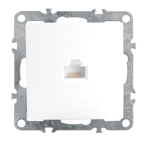 Розетка компьютерная 1-местная RJ-45 (механизм), Stekker PST00-9107-01 Эрна, белый 39314