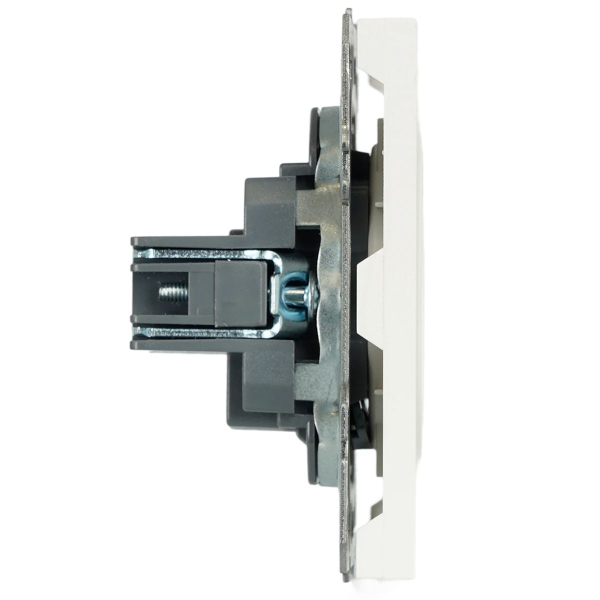 Розетка 1-местная с з/ш, б/з (механизм), СЗК, Stekker, 250В, 16А Эмили, RST16-5109-01ZK, белый фарфор, soft touch 50234