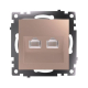 Розетка компьютерная 2-местная RJ-45 (механизм) Stekker GLS00-7109-02 Катрин, шампань 50004