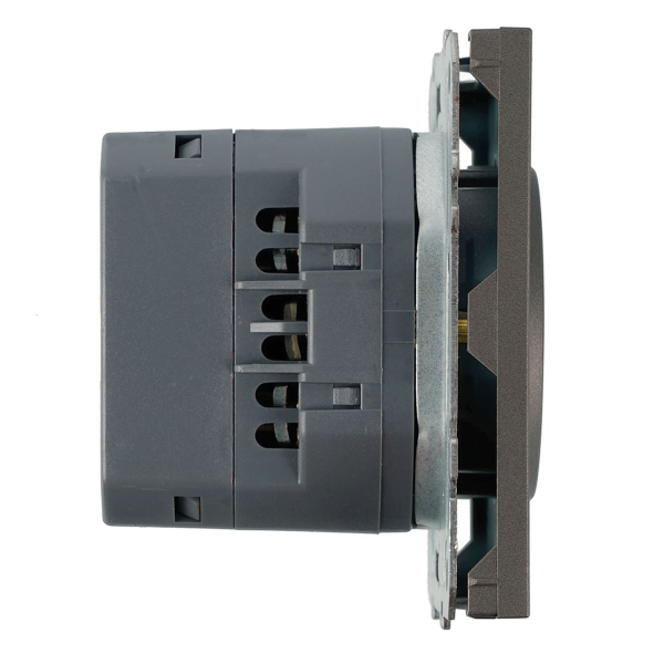 Розетка 1-местная з/ш с/з 16А + USB + Type C (механизм), Stekker, 250В, 20W Эмили, RST16-5119-09, антрацит, soft touch 50361